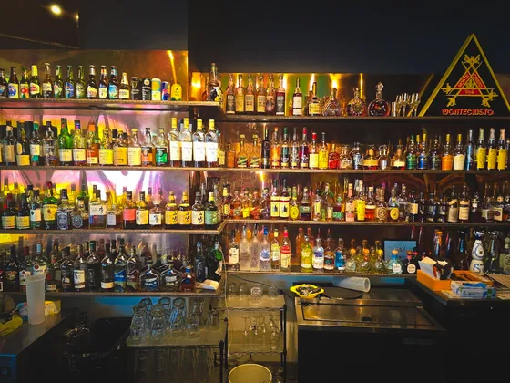 Churchill's cigar bar — premium spirits and cocktail selection