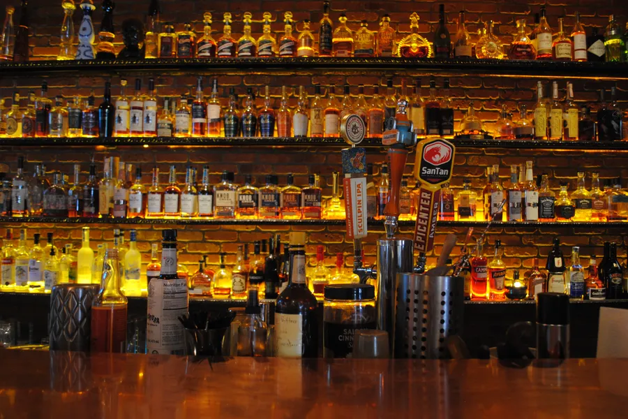 Craft cocktail on the bar counter