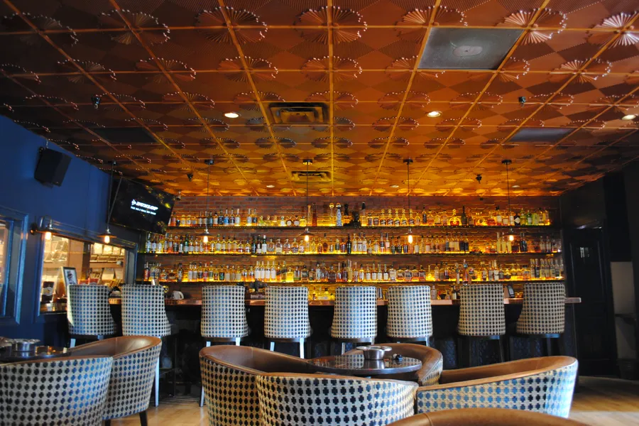 Churchill's lounge with leather seating